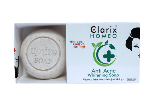 Clarix Homeo Anti-Acne & Whitening Soap – For Flawless, Radiant Skin in 14 Days (85g)