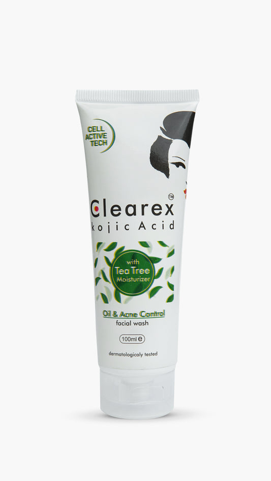 Clearex Kojic Acid Oil & Acne Control Facial Wash with Tea Tree Moisturizer