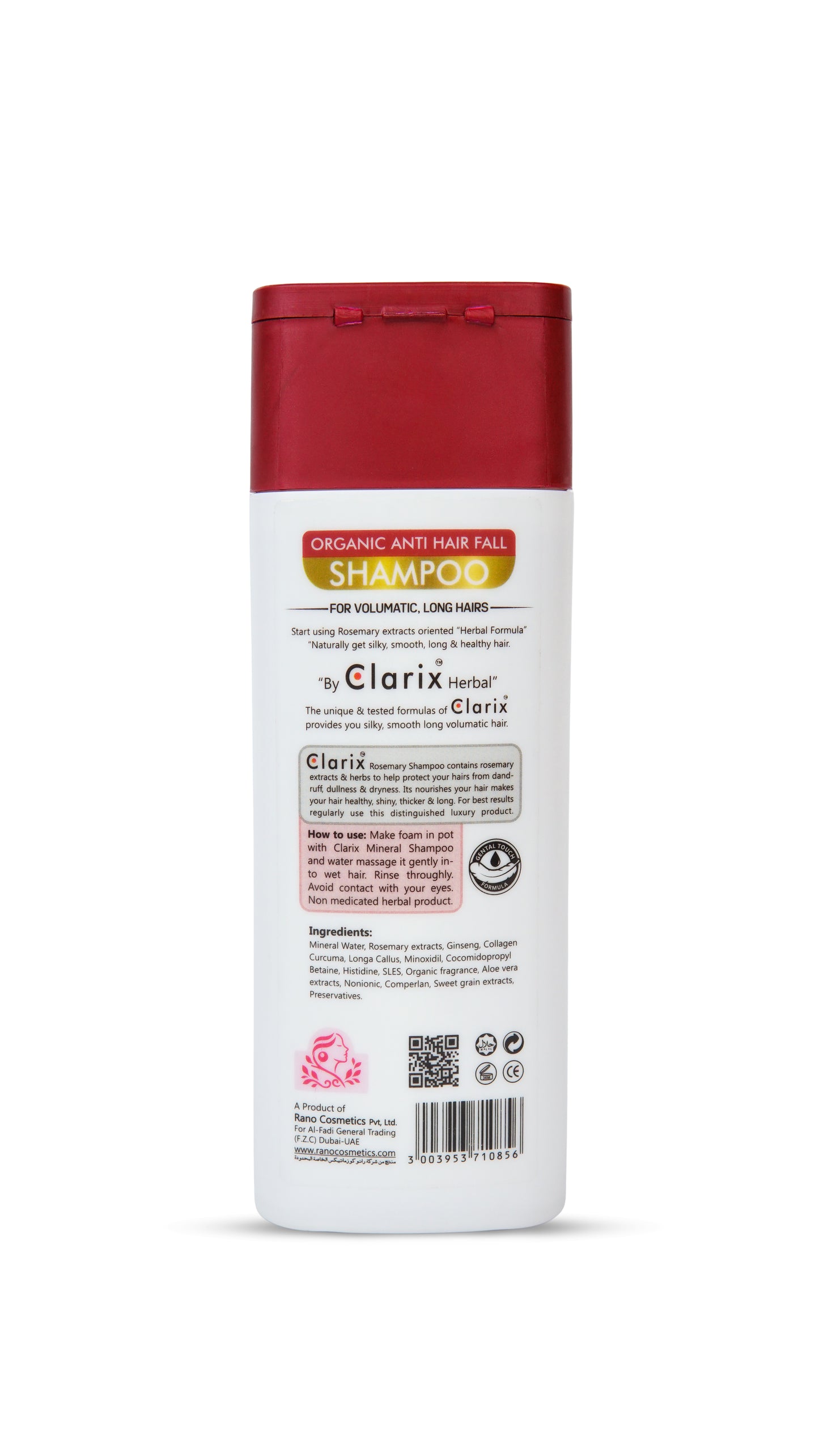 Clarix Anti-Hairfall Rosemary Shampoo - Sulphate Free Formula for Long, Strong & Volumatic Hair - 250ml