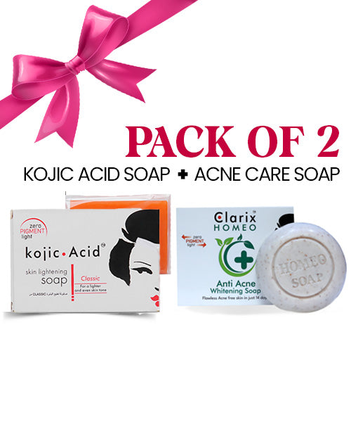 Clarix Ultimate Glow Kit - Kojic Acid Soap + Homeo Anti-Acne Soap