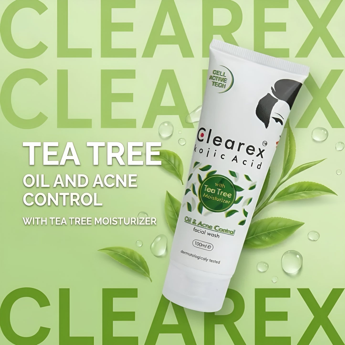 Clearex Kojic Acid Oil & Acne Control Facial Wash with Tea Tree Moisturizer