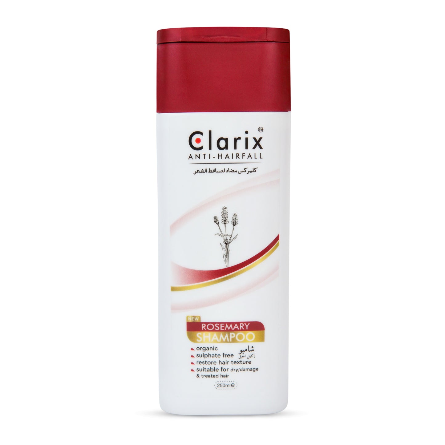 Clarix Anti-Hairfall Rosemary Shampoo - Sulphate Free Formula for Long, Strong & Volumatic Hair - 250ml
